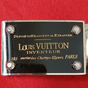 BUCKLE LV Inventeur Black and Gold Plaque NOT SURE AUTHENTICATION